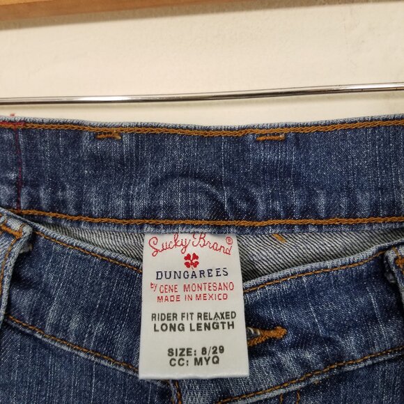 Lucky Brand Rider Fit Relaxed Long Length Jeans Blue Size 8/29 - Picture 3 of 7